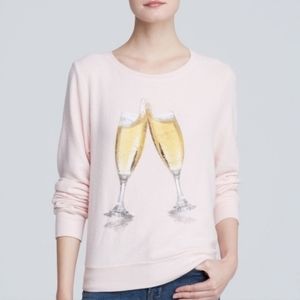 🥂 Wildfox Baby Pink Champs Baggy Beach Jumper, Size L~VGUC